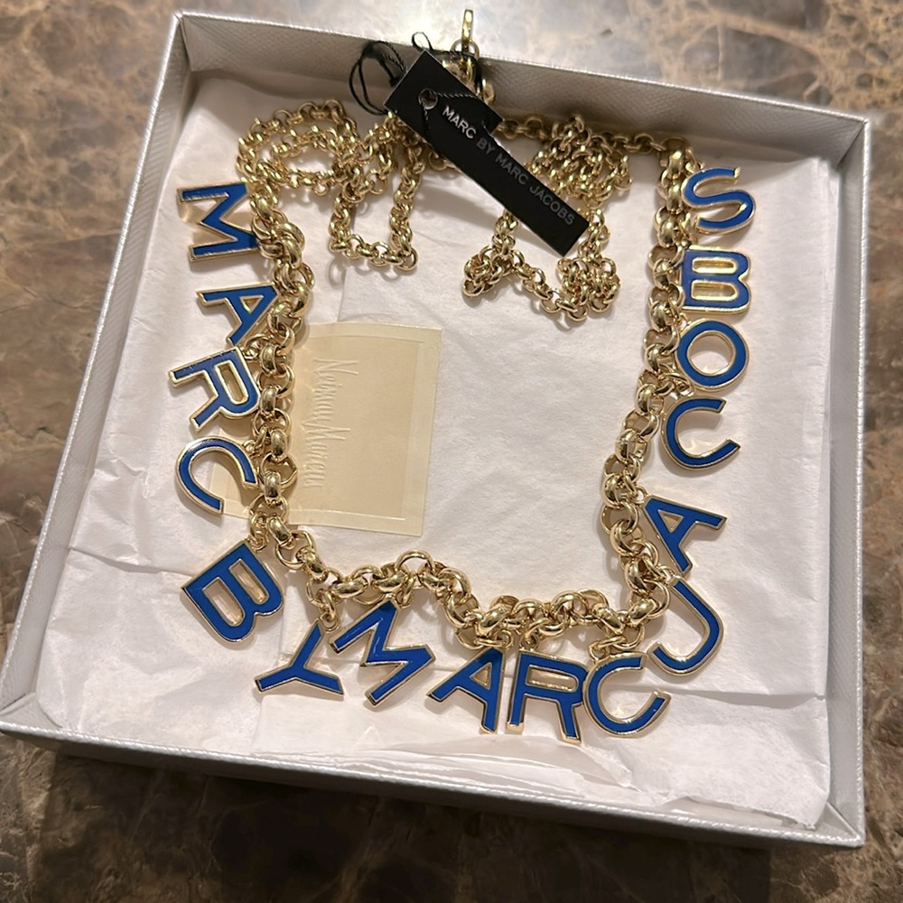 Marc by Marc Jacobs Gold and Blue Necklace